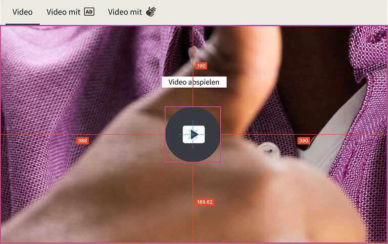 Screenshot Entwurf barrierefreier Videoplayer 